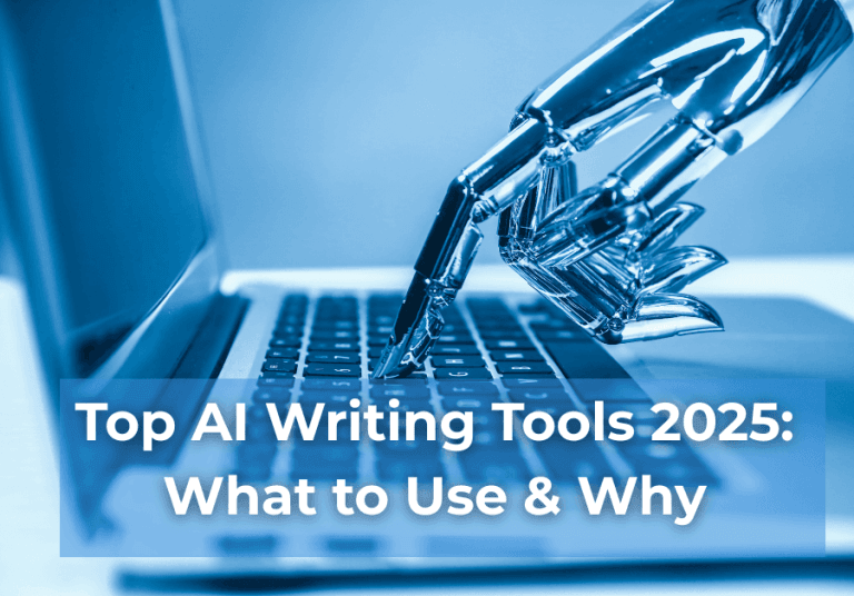Abstract representation of AI writing tools, digital workspace, and creative automation.