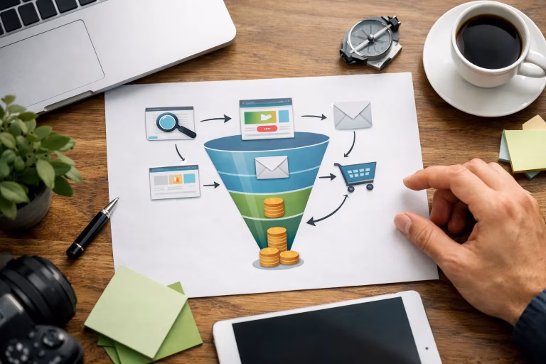Example Evergreen Affiliate Funnel Map